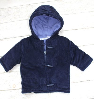 Manteau type caban en velours côtelé bleu marine 6M