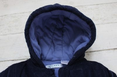 Manteau type caban en velours côtelé bleu marine 6M – Image 2